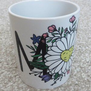 NWOT Initial "M" Floral Coffee Mug